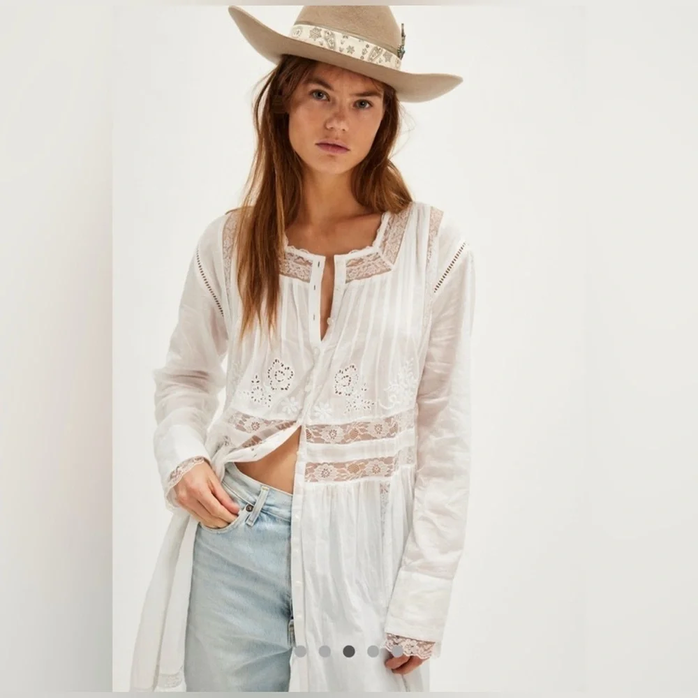 FREE PEOPLE NWT Keepsake Maxi White Top S